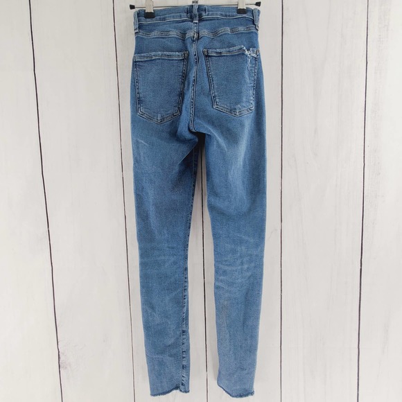 AGOLDE Sophie Mid Rise Skinny Ankle Length Distressed Jeans Women's Size 26 EUC - Picture 6 of 10